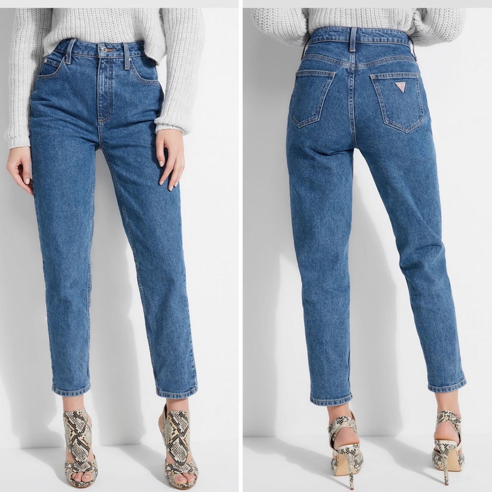 Guess high rise straight leg 90s mom jeans